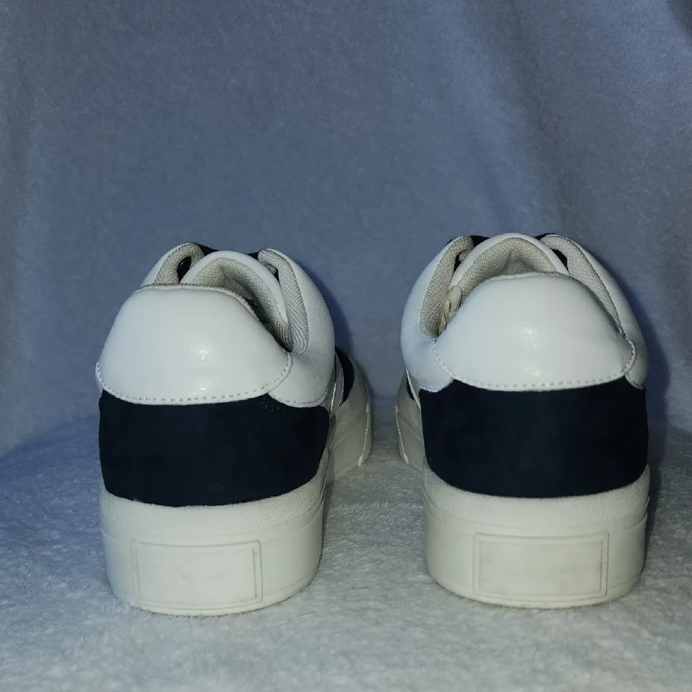 J Slides Women's Platform Sneakers in Black and White